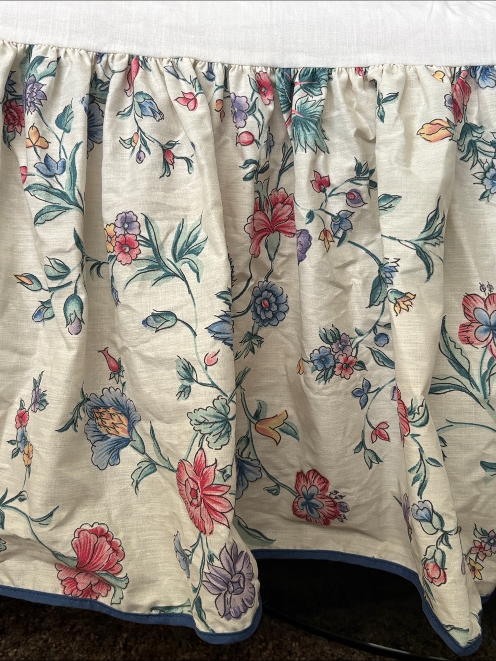 Vintage Laura Ashley Gathered Bedskirt 80s 90s Floral Full Size USA